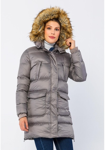 Cekmon Kadın Regular Fit Astarlı Çok Cepli Kapuşonu Çıkan Rahat Mont 001