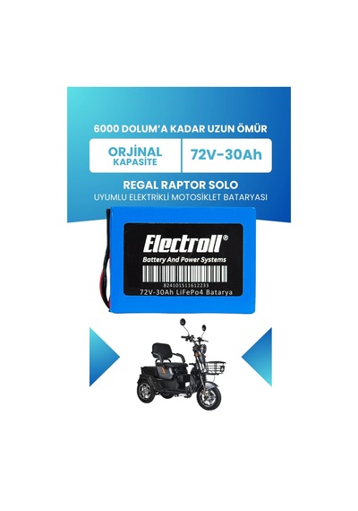 Regal Raptor Solo Batarya Standart Kapasite Lifepo4 72v 30ah Elektrikli Motosiklet Bataryası