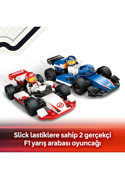LEGO® City F1® Williams Racing ve Haas F1® Yarış Arabaları 60464 - 4 Yaş ve Üzeri Çocuklar için Yaratıcı Oyuncak Yapım Seti (92 Parça)