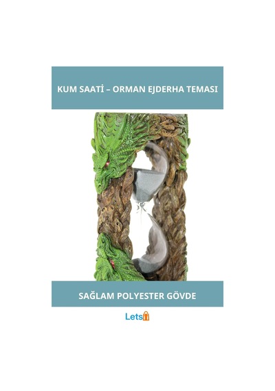 Polyester Ejderha Tasarımlı Mistik Kum Saati 1 Adet