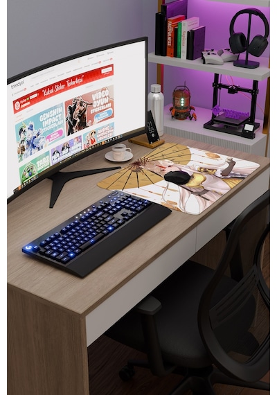 Ningguang Genshin Impact Anime Oyuncu V3 - 48x40 Xl Gaming Mouse Pad Fare Altlığı