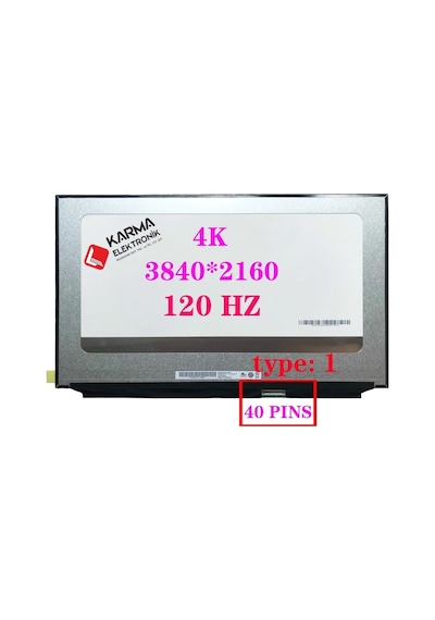 17.3" İnç 40pin Slim Ips 3840 2160 Full Hd 4k Lcd Ekran, Panel B173zan06.1 120hz Vidasız / Ver.1 Sağ Soket