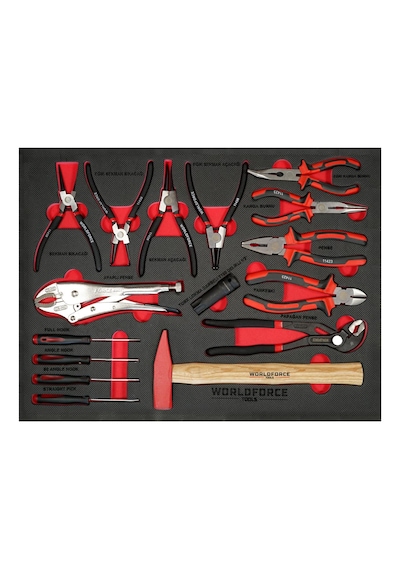 Worldforce 212 Parça Dolu Takım Dolabı 7 Çekmece Eko Paket