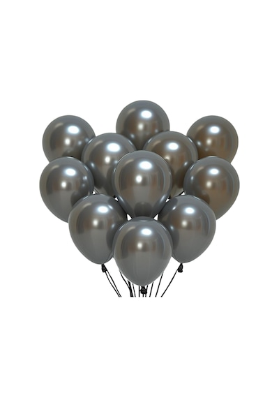 20 Adet 12 İnç 30 Cm Metalik Siyah Balon Doğum Günü Süsleme Siyah