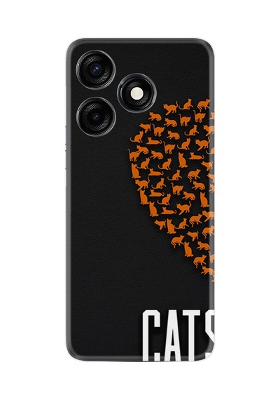 Tecno Spark 10c Kılıf Silikon Desen Özel Seri Cats 1792