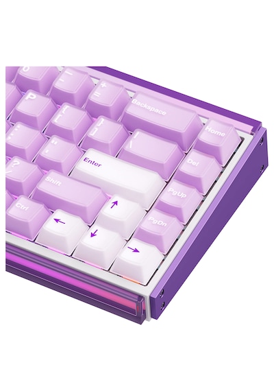 Akko Ray68 He Misty Purple White %65 Astroaim Manyetik Switch 8k Hz Hall Effect Hotswap Argb Kablosuz İngilizce Gaming Klavye