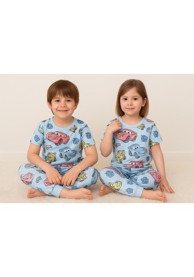 Isobel Kids Araba Desenli Pijama Takım Mavi