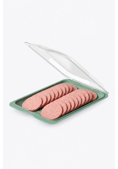 Gıda Saklama Kabı &şeffaf Kapaklı Sığ Şarküteri Saklama Kabı, Buzdolabı Kahvaltılık Peynir Salam Kabı, 35 X 250 X 170 Mm Bpa Free Yeşil - 934476259 Yeşil