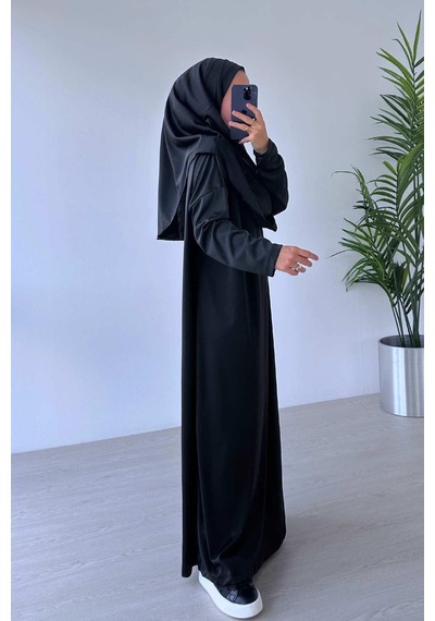 Kahijab Tek Parça Namaz Elbisesi - Siyah Siyah