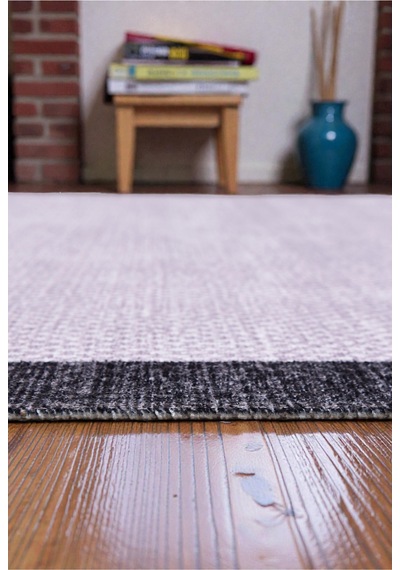 Modern Minimal Kilim Açık Gri Düz Tasarım Kaymaz Taban Yıkanabilir Gri Gri