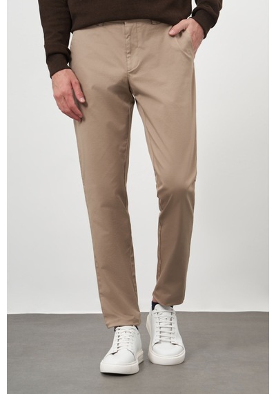 Morven Erkek Vizon Pamuk Yan Cep Slim Fit Chino Pantolon 25ks003001405 Vizon