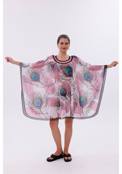 Tarzını Seç Kısa Kimono Pareo - Tesettür Pareo - Ege Model 180x135 Cm Çok Renkli