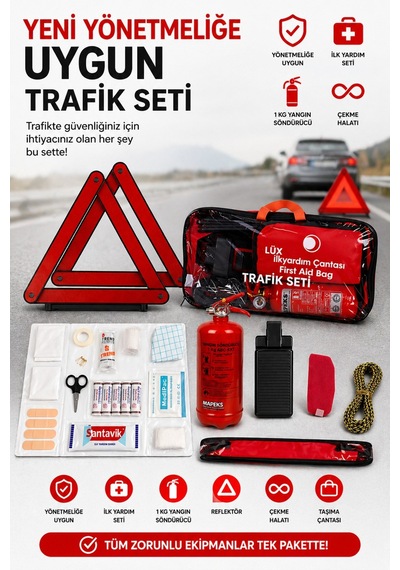 Trafik Seti Tüv -turk Muayene Uyumlu Yangın Söndürücülü