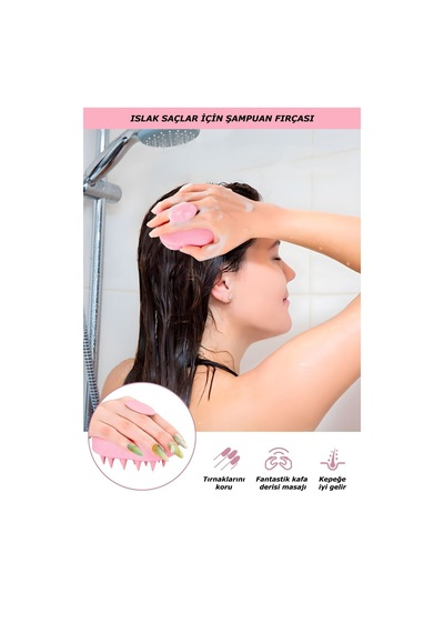 Elsa Professional Duş Tarağı Yumuşak Silikon Saç Yıkama&saç Derisi Masaj Tarağı