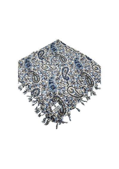 Shawl Secret Sökme Boncuklu Pamuk Yazma - 05868 Vizon-mavi