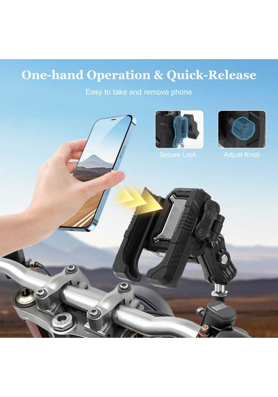 Mechrıg M10 Vidalı Motosiklet Telefon Tutucu