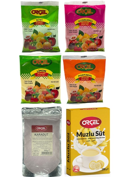 Orçel Toz İçecek Seti Oralet Çay Sıcak Soğuk Karışık 6'lı