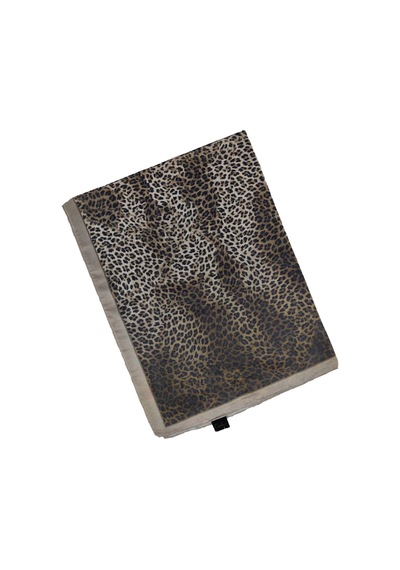 Mim Eşarp Enba Soft Pamuklu Leopar Desenli Şal 75x190 Cm Vizon