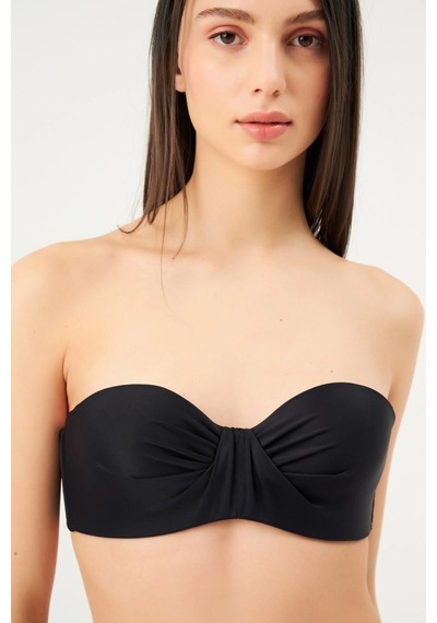 Eros Kaplı Straplez Bikini Takımı Siyah