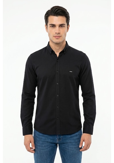 Artı Erkek Spor Slim Fit Uzun Kol Likralı Gömlek Bgl-st05465 Siyah
