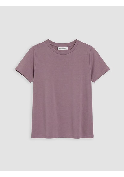 Lcw Everyday Pembe Bisiklet Yaka Soft Touch Kadın Tişört