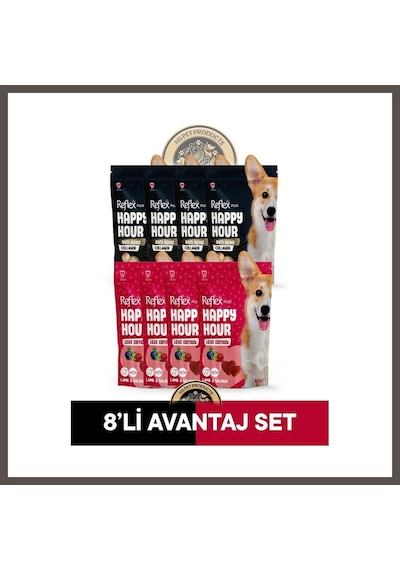 Reflex Plus Happy Hour Anti Aging Collagen & Love Edition Köpek Ödül Maması Seti 8x60 Gr Nxrlvng
