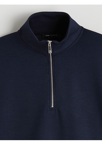 Lcw Comfort Lacivert Dik Yaka Kadın Sweatshirt