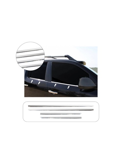 Volkswagen Amarok Uyumlu 2010 Ve Üzeri Krom Cam Çıtası Paslanmaz Çelik