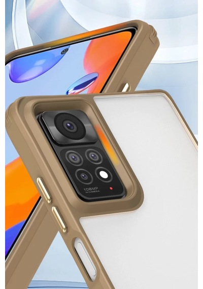 Newface Xiaomi Redmi Note 11 Pro Kılıf Penta Silikon Kılıf - Çöl Titanyum