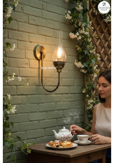 Gaz Lambası Aplik Luna Metalik - 870238731 Metalik