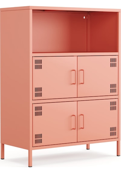 Pera Metal Çok Gözlü Dolap, 4 Kapaklı, Açık Raflı 80,50 X 40 X 109,50 Cm Ral 3022 Somon Pera Metal Çok Gözlü Dolap, 4 Kapaklı, Açık Raflı 80,50 X 40 X 109,50 Cm Ral 3022 Somon