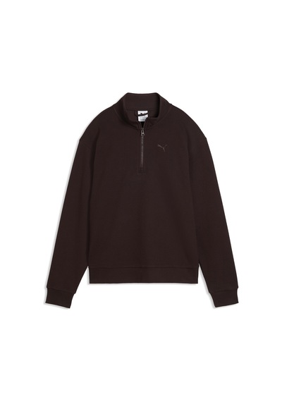 Puma Essentials Elevated Half-zip Kadın Kahverengi Günlük Stil Sweatshirt 69401633