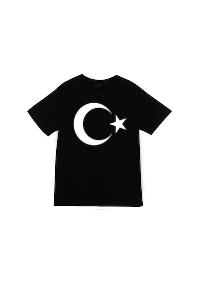 Stoned&Fame Ay Yıldız Baskılı T-shirt SIYAH Siyah