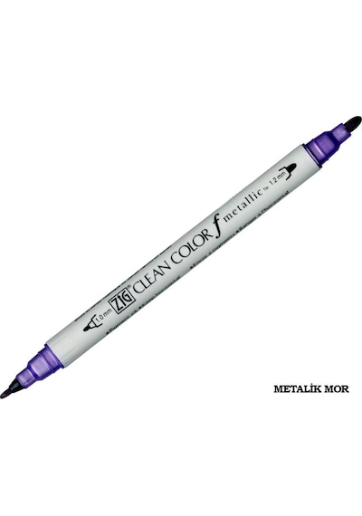 Zig Clean Color Çift Uçlu Keçe Kalem Tcs-8000 Gümüş