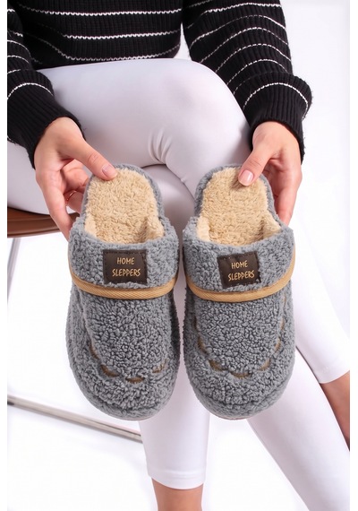 N Moda Kadın Ev Terliği Sherpa Dokulu Kışlık Sıcak Kürklü Rahat Ses Yapmaz Kaymaz Taban Gri N Moda Kadın Ev Terliği Sherpa Dokulu Kışlık Sıcak Kürklü Rahat Ses Yapmaz Kaymaz Taban Gri