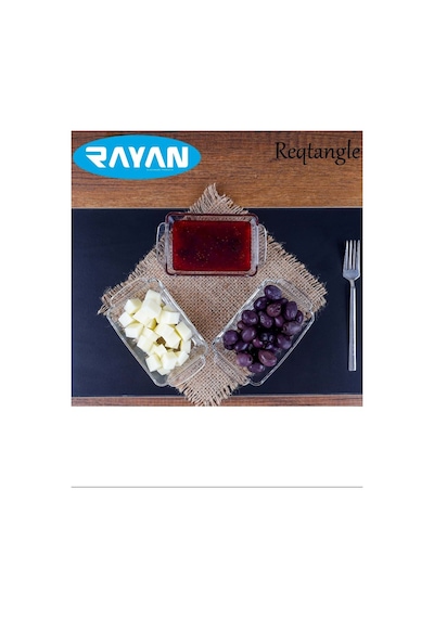 Reqtangle Tekli Dikdörtgen Cam Kahvaltılık Royaleks-81484 Şeffaf