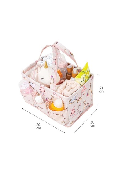 Bebek Bakım Çantası, Pembe, 30 X 20 X 21 Cm Desenli Çok Renkli