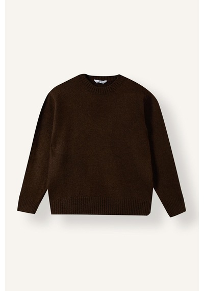 Defacto Oversize Bisiklet Yaka Triko Basic Kazak Erkek Çocuk I3438a826cwbn341 Kahve-bn341