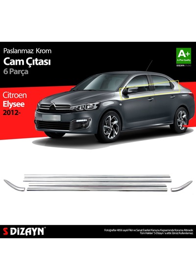S-Dizayn Citroen C-Elysee Krom Cam Çıta 6 Prç 2012 Üzeri S-Dizayn Citroen C-Elysee Krom Cam Çıta 6 Prç 2012 Üzeri