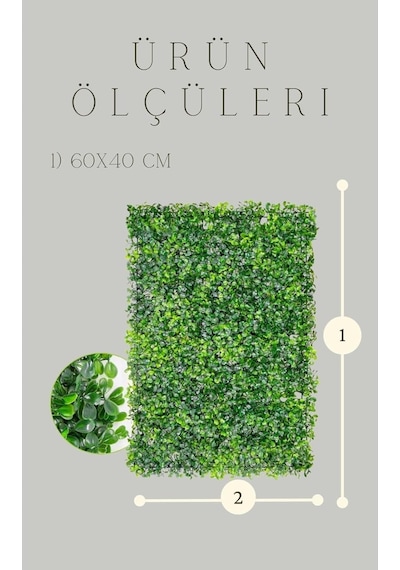Tr Yapay Çiçek Duvar Kaplama Panel Şimşir Tabaka 40x60 Cm Yeşil Dikey Bahçe Kontef Diğer