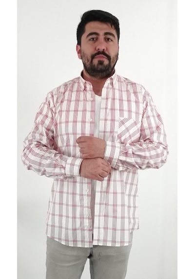 Tousus Regular Fit Ekose Erkek Gömlek Kls-4051-tss Kırmızı