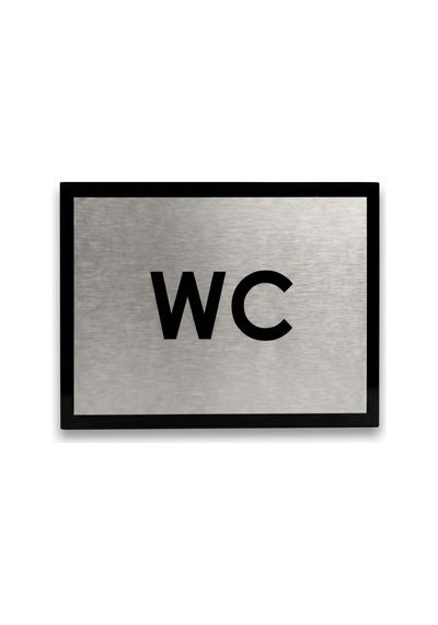 Metal Gümüş 15x11 Cm Yapışkanlı Ofis Barkamping Kapı İsimliği Wc Yönlendirme Tabelası Levhası