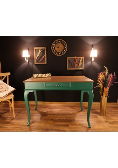 Wooding-Mobilya Wooding 100 Cm Çekmeceli Masif Yeşil Naturel Çalışma Masası Wooding-Mobilya Wooding 100 Cm Çekmeceli Masif Yeşil Naturel Çalışma Masası
