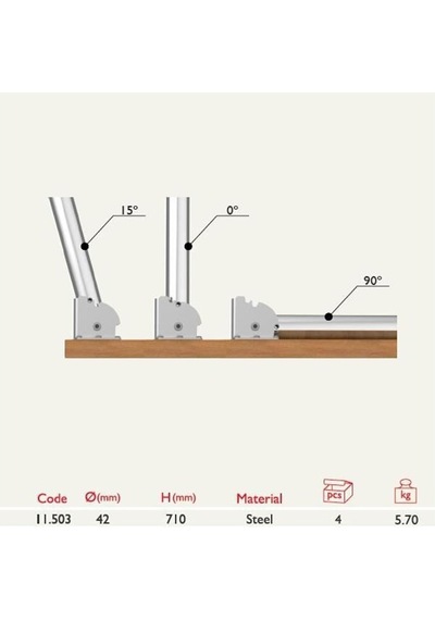 Tempo Masa Ayağı Katlanır Krom Metal 71 cm 4 Adet