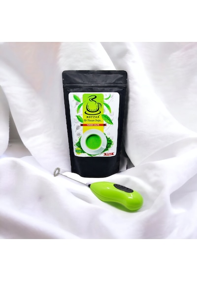 En Yeşil Çay Karadeniz Matcha Çayı 500 G + Elektronik Mikser + Pil 2'li