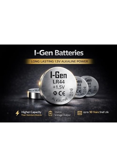 I-gen Batteries Lr44 1.5v Alkalin Düğme Pil Ag13, A76, L1154 10'lu Paket