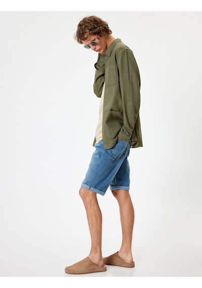 Koton Slim Fit Kot Şort Bermuda Cep Detaylı Pamuklu Orta İndigo 4sam40028ıd İndigo Koton Slim Fit Kot Şort Bermuda Cep Detaylı Pamuklu Orta İndigo 4sam40028ıd İndigo