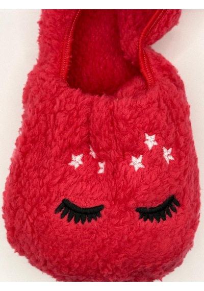 Ozzy Socks Kadın Kırmızı Yıldız Desenli Uyku Patik Çorap 3'lü Paket Kırmızı2