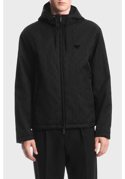 Emporio Armani Logolu Relaxed Fit Kapüşonlu Suya Dayanıklı Ceket Erkek Ceket Em006736 Af29202 Fc368 Siyah