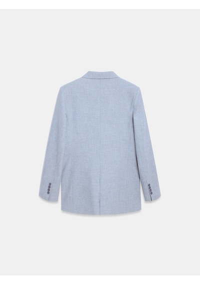 DİLVİN 60811 Keten Karışımlı Blazer Ceket-mavi